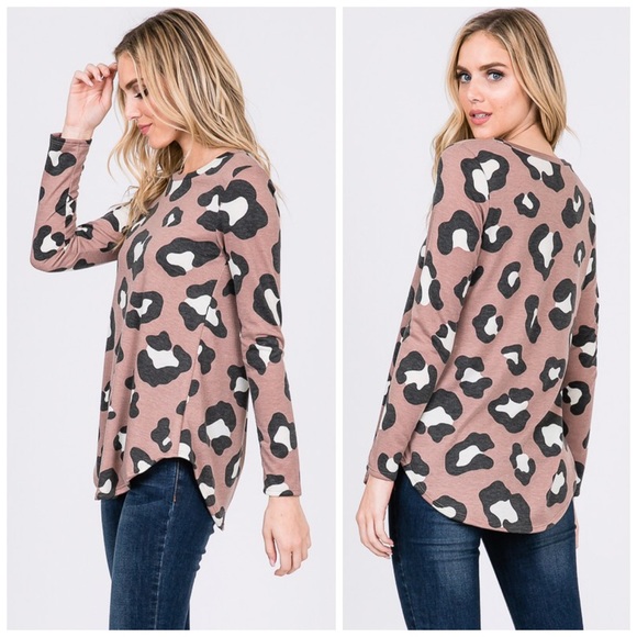 🛍LAST 1! Rosey Brown Animal Print Tunic! 💕 - Picture 7 of 7